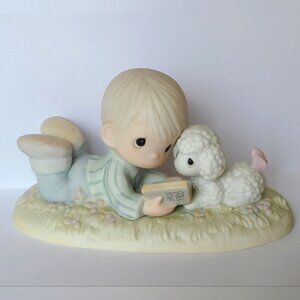 Vintage Precious Moments Special Edition Boy Lamb Collectible Porcelain Figurine